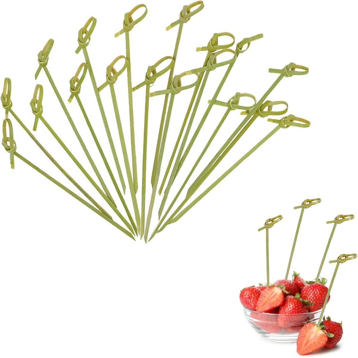 Cocktailsticks, Houten Cocktailsticks Decoratieve, Fruit Tandenstoker Stokje, voor Fruit, Snacks, Entertainment en Sandwiches (12cm)