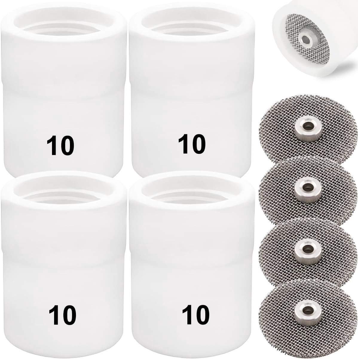 Mondstukken #10 Wit keramische beschermkap voor TIG-lastoorts met 3/32 diffusor Vervangende onderdelen Geschikt voor DB SR WP-9/20/25 WP-17/18/26 Verbruiksartikelen Accessoiresset