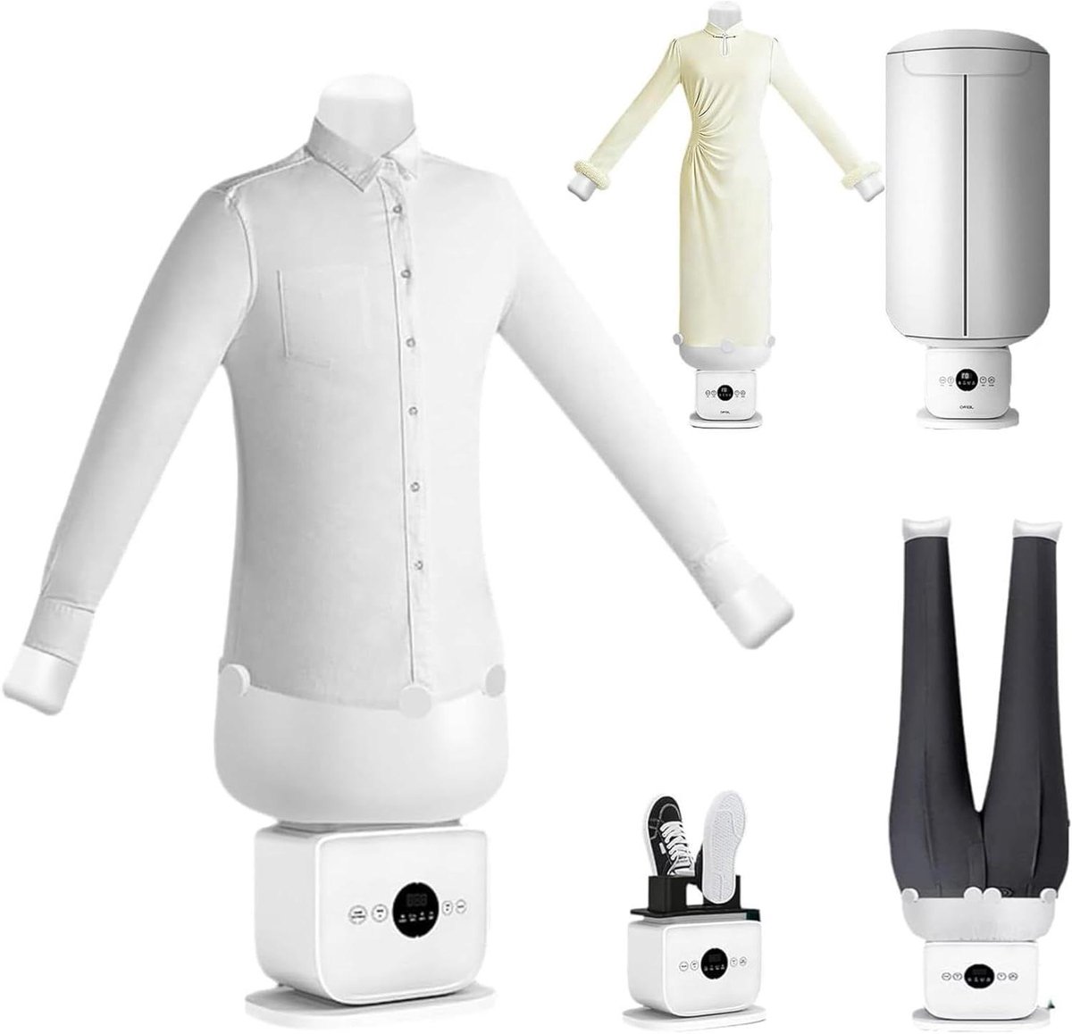 Automatische Strijkijzer - Stoomstrijkijzer Kledingvorm - Kleding Kreukvrij Maken - Handsfree Strijken - 163 x 117 x 43 cm - Wit