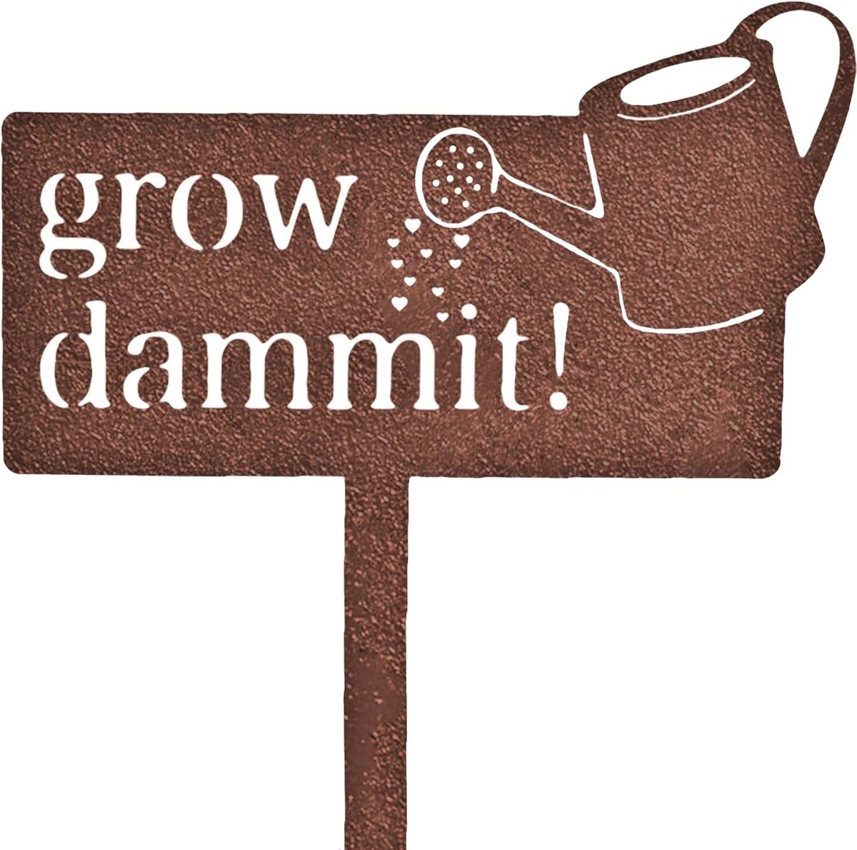 Rustiek tuinbord Grow Dammit (17 x 8,6 inch) Roestplug Weerbestendig Tuindecor Outdoor Tuinman Geschenken voor Vrouwen en Mannen