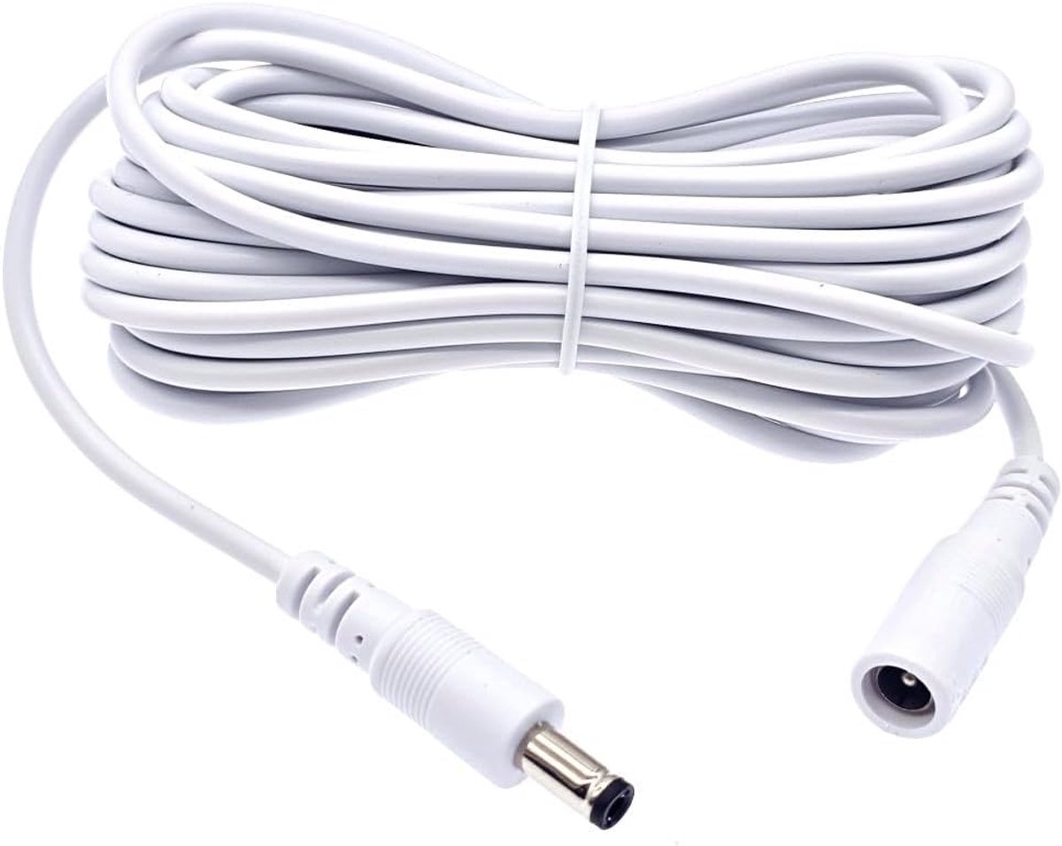Witte verlengkabel van 5M voor Philips Hue Play Light Bar, DC-voedingsadapterkabel voor Philips Hue Play Light Bar 7820330U7 7820331U7 7820430U7 7820230U7 8718696170724 915005879201 Smart LED-lamp