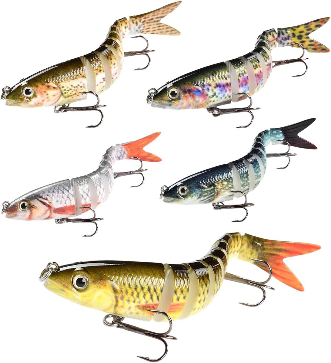 Gearticuleerde Zwemkunstaas 5 Stuks Realistische Hengelsport | Realistische Fishing Swimbaits Voor Zoetwater Zoutwater Meer Rivier Angelaars Vaders Mannen