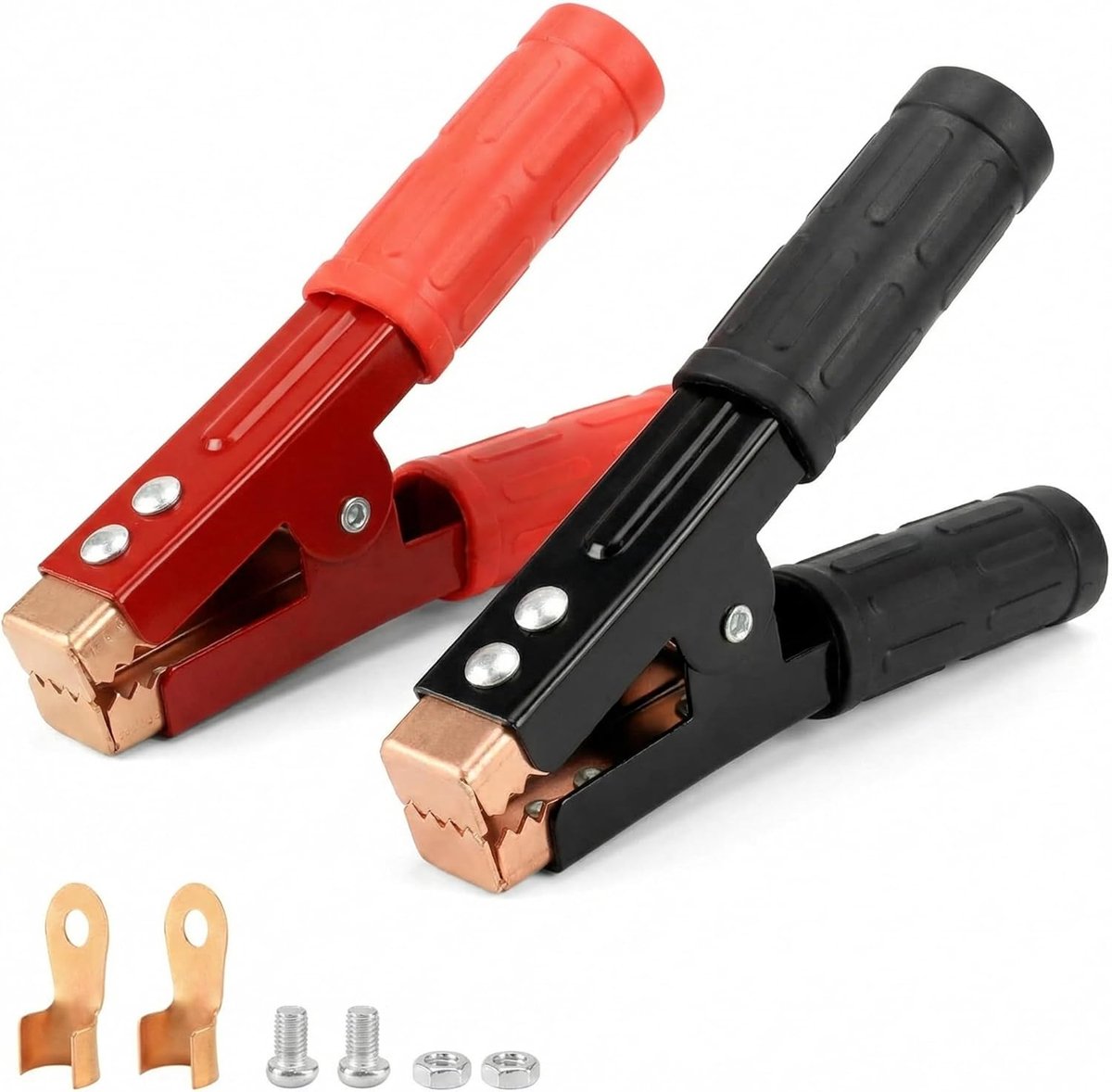 Crocodile clips startkabels 1000A - met isolerende hoes - voor veilig starten van voertuigen - SnelShoppen