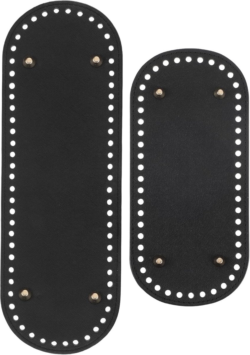 Tasbodem voor haken - 1 lange en 1 brede ovale leren tasbodem - met gaten - ideaal voor DIY haakprojecten - SnelShoppen