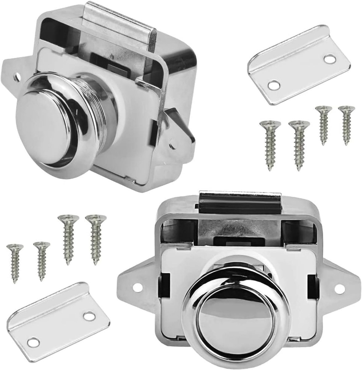 Push Lock meubelslot - chroom - duurzaam en roestvrij - ideaal voor caravans en jachten - SnelShoppen