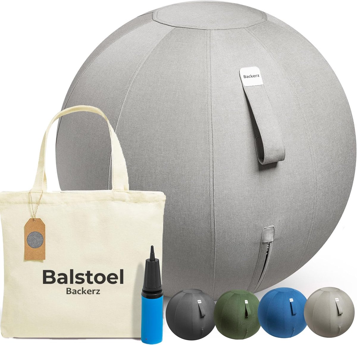 Zitbal 55 cm - Ergonomisch meubilair - Duurzame stof - Versterkt rugspieren - SnelShoppen