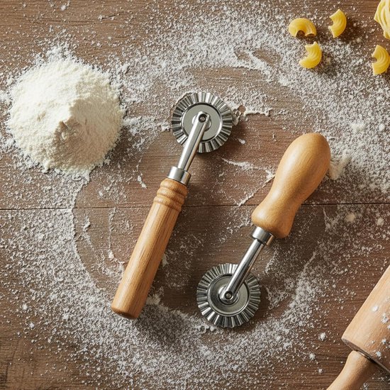Ravioli roller 4 cm - golvende snijder van zinklegering - houten handgreep - ideaal voor zelfgemaakte pasta - SnelShoppen — afbeelding 3