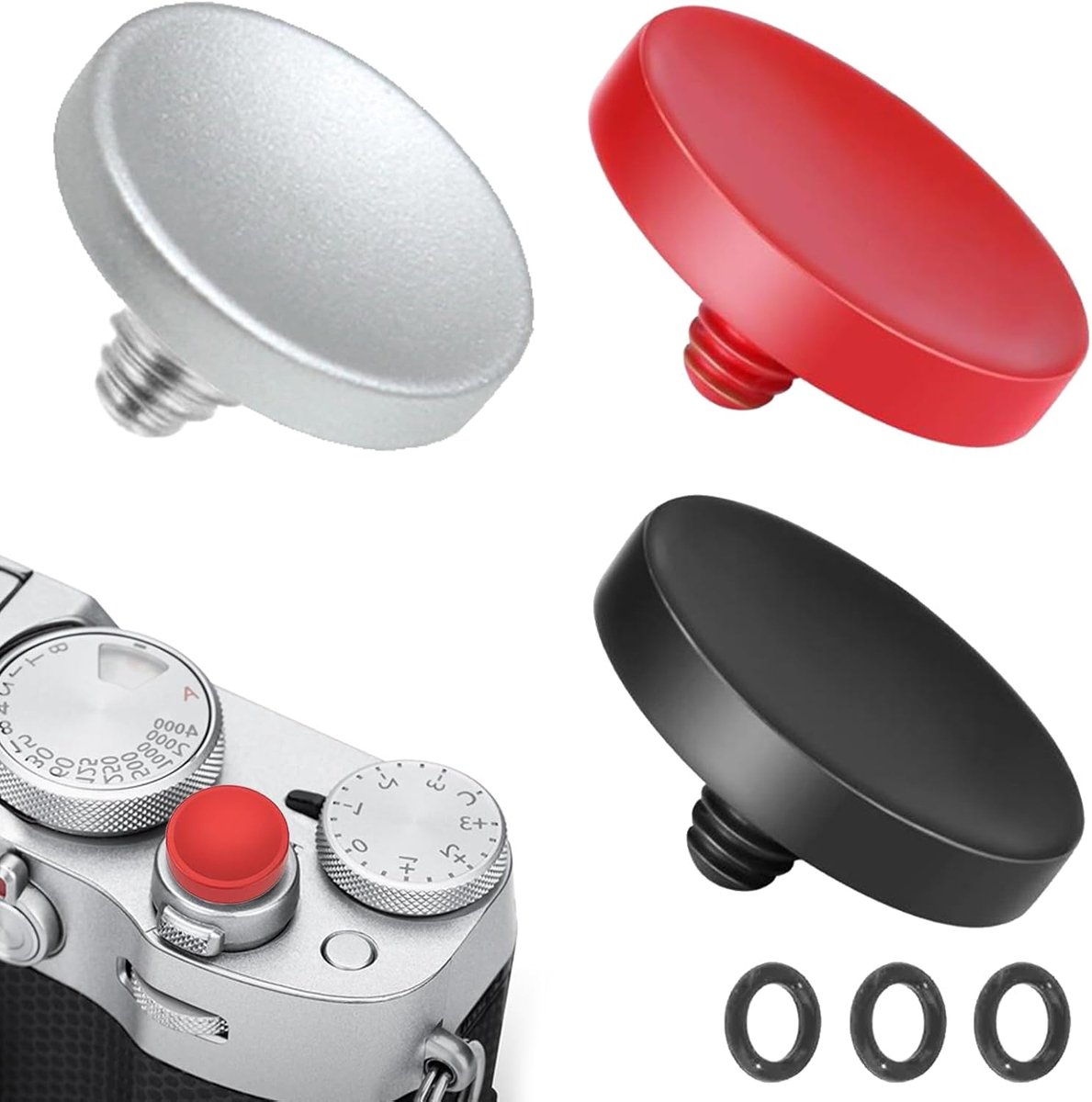 Concave ontspanner set van 3 - zachte trigger van koper - universeel voor verschillende camera's - SnelShoppen