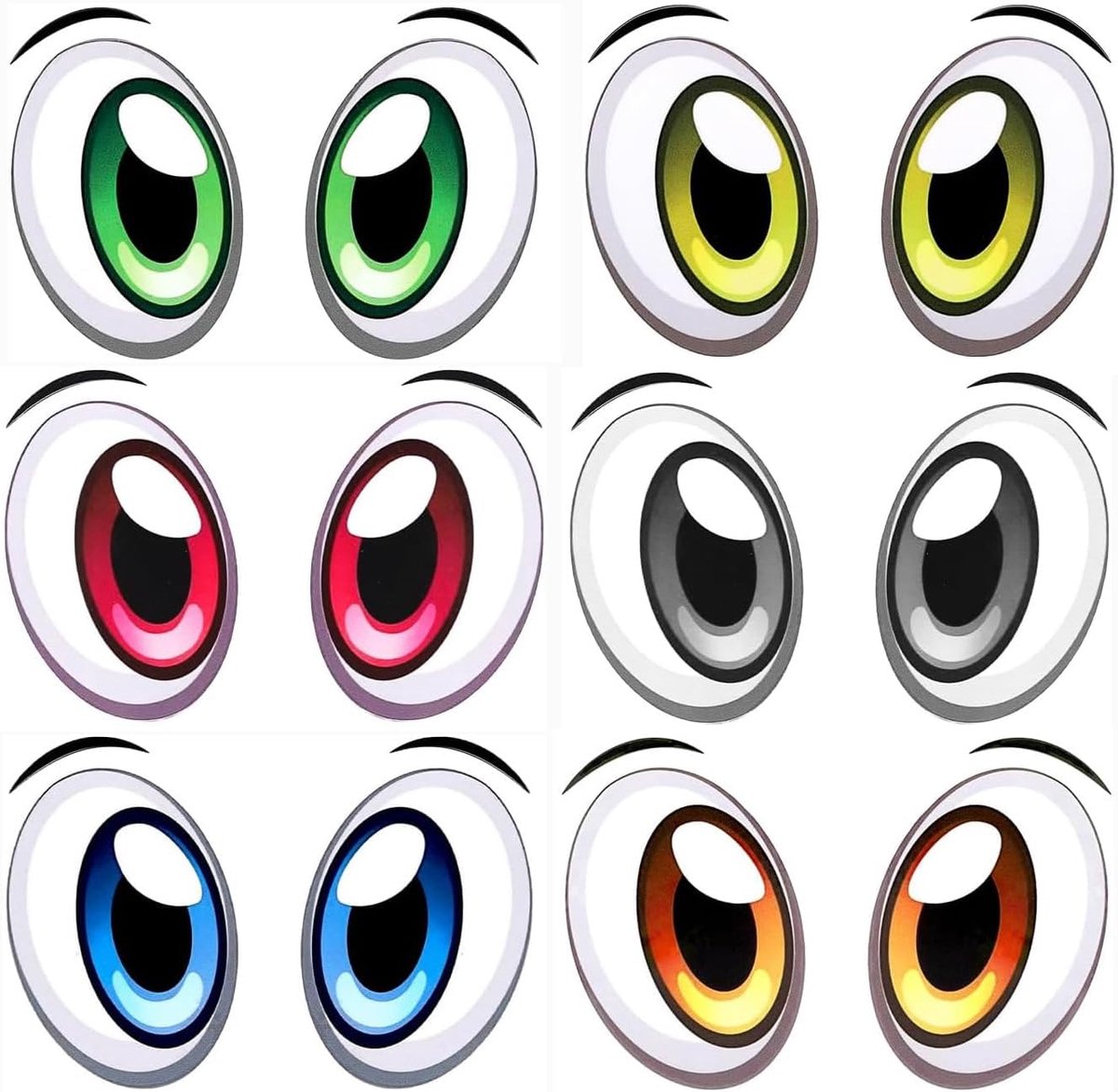 Ogen stickers zelfklevend - 6 paar - weerbestendig - leuk voor robotstofzuiger en tuinmachine - SnelShoppen