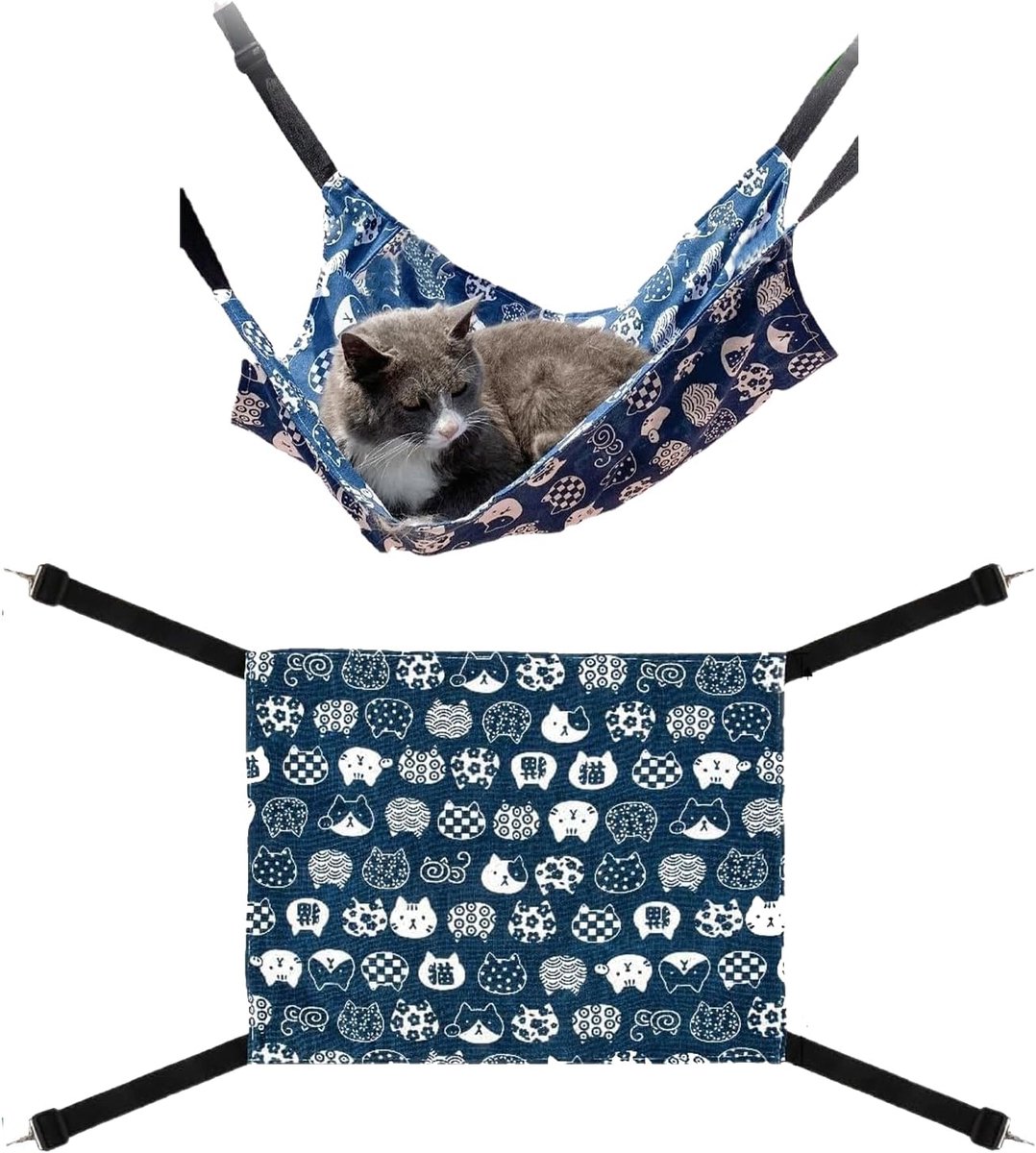Hangmat voor katten 46 x 37 cm - ademend canvas - zachte koelmats - ideaal voor binnen en buiten - SnelShoppen