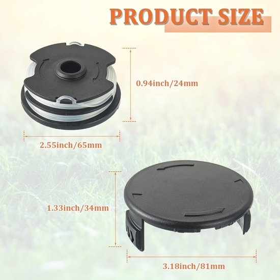 4 stuks Reservedraadspoel geschikt voor LIDL Parkside grastrimmer PRT 550 A1, A3 PRT300 A1 PRTA 20-Li A1, B1 B2 C3 reservespoel - onkruidborstel - grastrimmer draad - bosmaaier draad - (3 reservespoelen voor trimmer + 1 spoeldeksel) — afbeelding 3