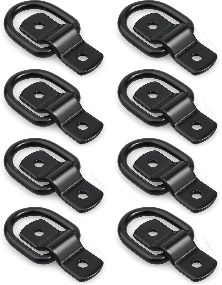 Dailygoods- Sjorbanden 8 Stuks - Heavy Duty - D-ring Bevestiging - Sterk en Duurzaam - Anti-corrosie - Eenvoudig te Installeren - Ankerpunten