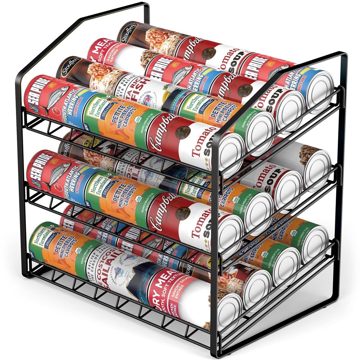 Dailygoods- Flessenrek 3-laags - Flessen Organizer - Keuken Opslagrek - Blikjeshouder - Ruimtebesparend - Kantelontwerp voor Gemakkelijke Toegang - Blikjesrek
