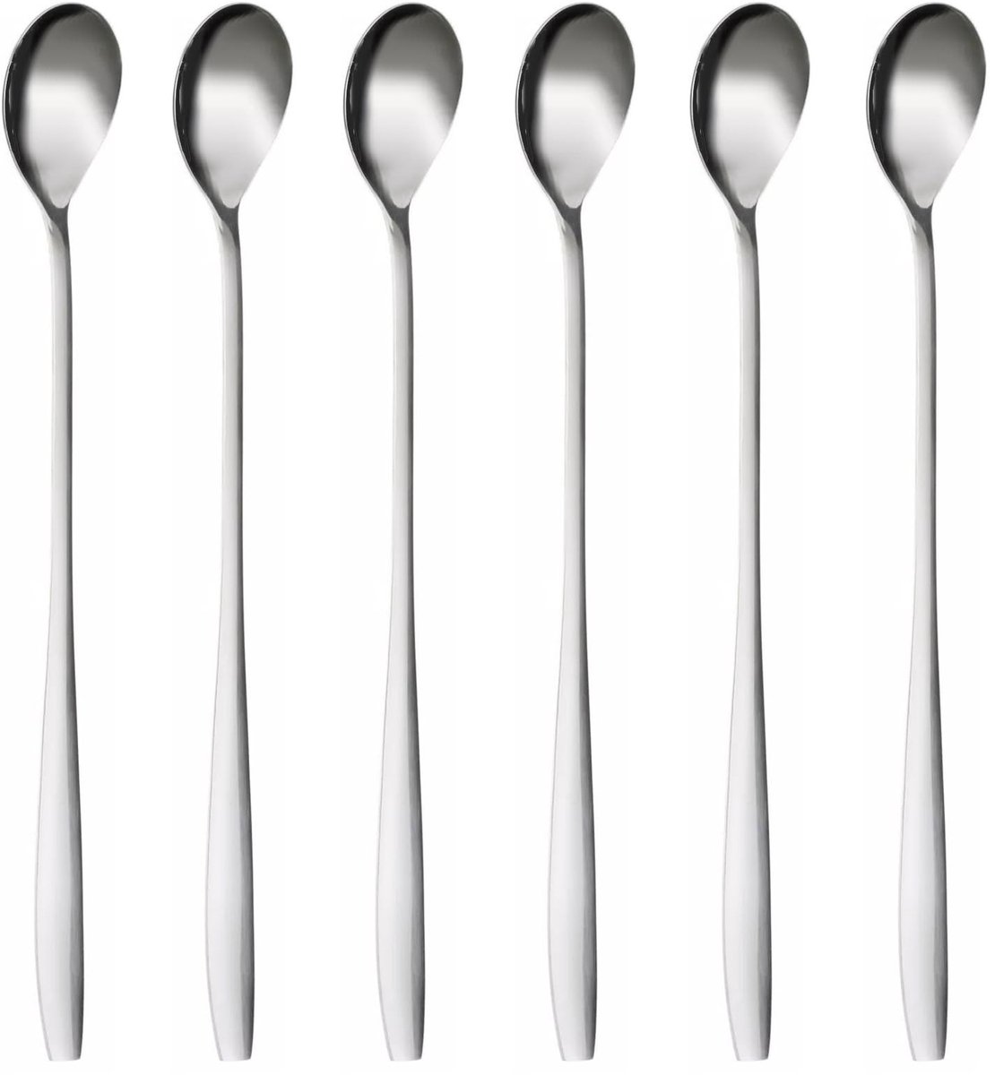 Dailygoods- Longdrink Lepel 22 cm - Roestvrij Staal - Nikkelvrij - Ideaal voor Ijskoffie/Cocktails - Duurzaam - Elegant Design - Lepels