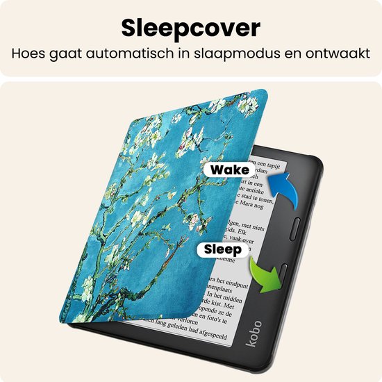 Hoesje Geschikt voor Kobo Libra 2 Hoes Book Case - Hoes Geschikt voor Kobo Libra 2 Hoesje Book Cover - Bloesem van Hoesje  — afbeelding 3