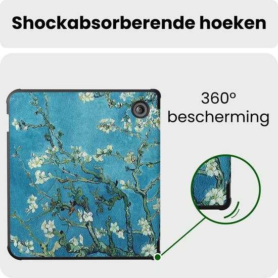 Hoes Geschikt voor Kobo Libra 2 Hoesje Bookcase Cover Hoes - Hoesje Geschikt voor Kobo Libra 2 Hoes Cover Case - Bloesem — afbeelding 4