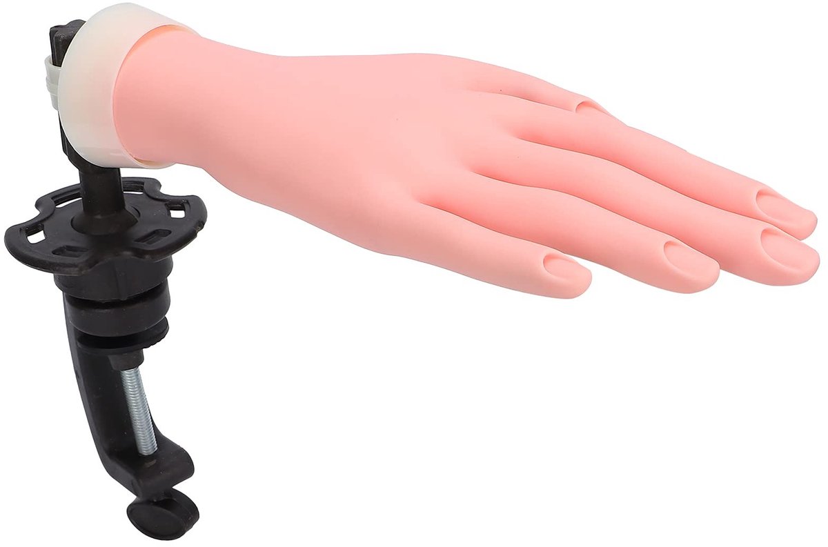 Dailygoods- Nail Art Hand Flexibel - Nepnagel Oefenhand - Hoogwaardige Silicone/ABS - Draagbaar - Wasbaar - 26,5 x 8,8 cm - Nagel Oefenhand