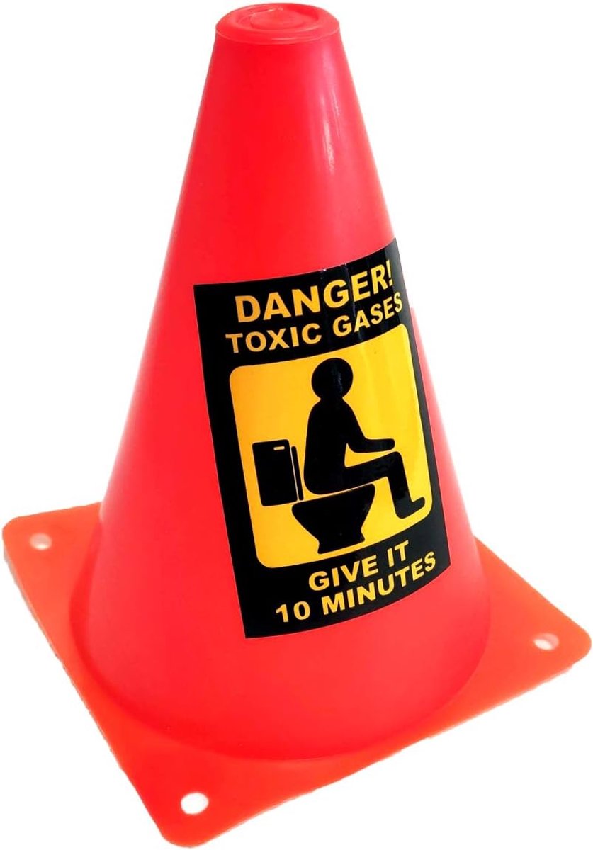 Waarschuwingskegel - Grappige Kegel - Toilet Humor - Opvallend Ontwerp - 18 cm Hoog - Rood