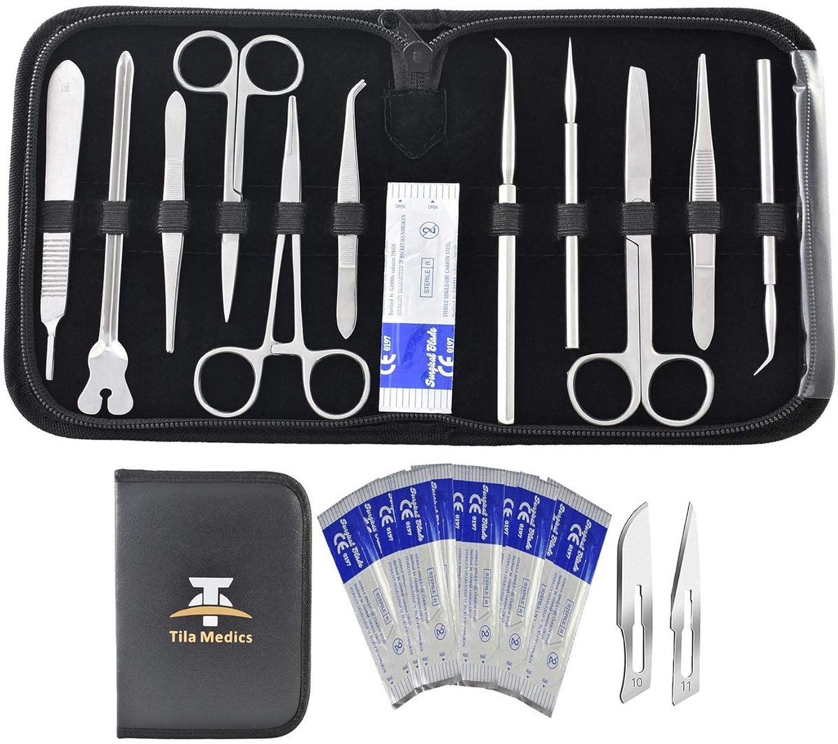 dissection kit - Dissectiekit - RVS - Premium kwaliteit - Compleet met 11 messen - Voor Medische en Biologische Studenten