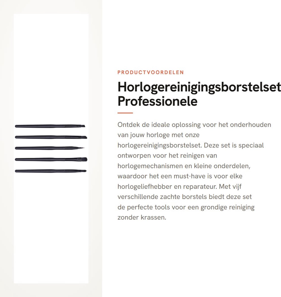Dailygoods- Horlogereinigingsborstelset Lichtgewicht - Horlogereiniger - Borstels - Opbergdoos - Onderhoudsgereedschap - Zachte Borstelharen - Horloge Onderhoudset