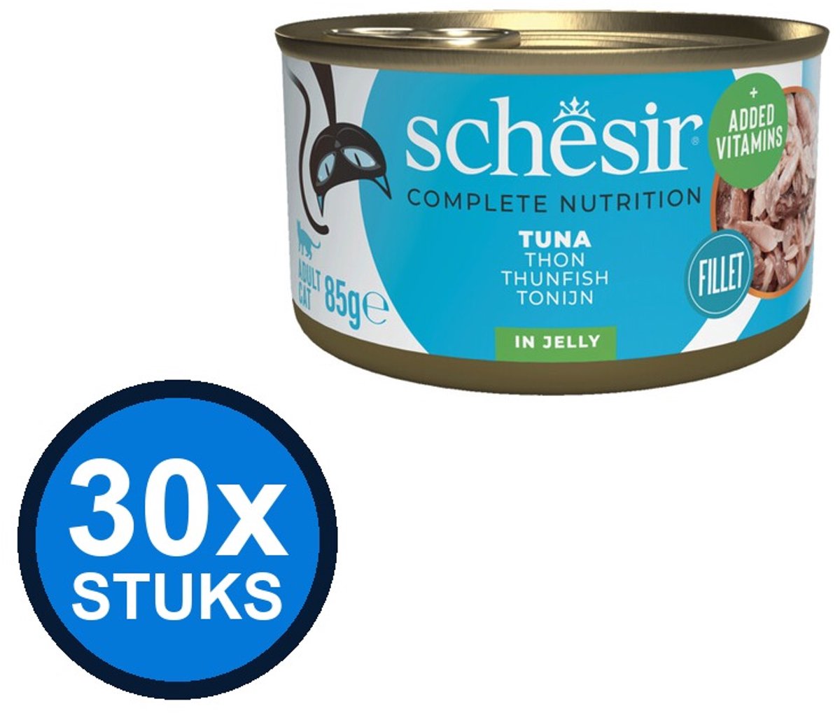 30x Schesir - Tonijn in Gelei - Kattenvoer Natvoer - 85g