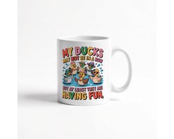 Grappige Eend Mok, Sarcasme Koffiekop, Speelse Eendjes Gift, Humoristische Drank Beker, Unieke Thee Mok, Onordelijke Charme