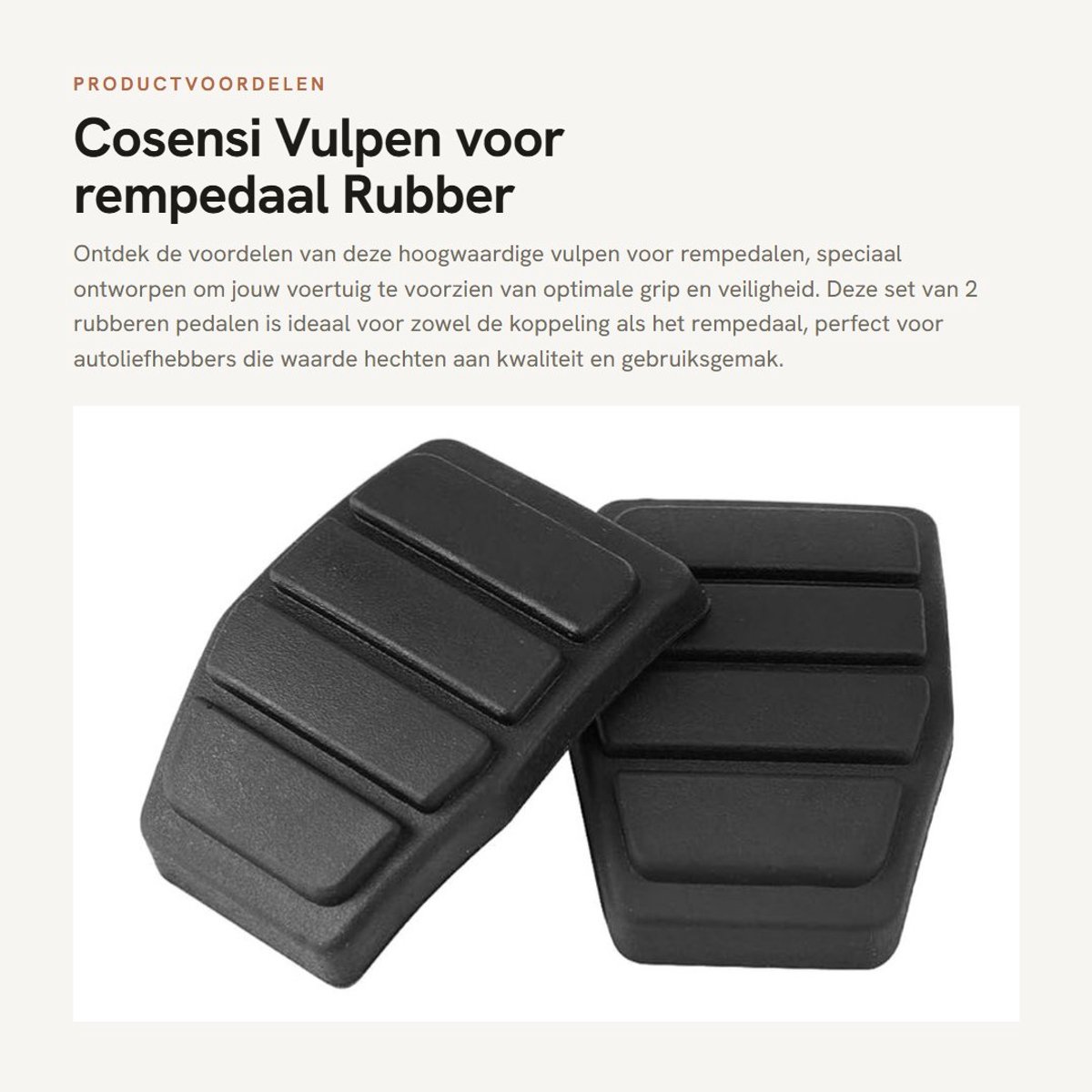 Dailygoods- Vulpen - Rubber voor rempedaal - 2 Stuks - Pedaalafdekking - Master Parts - Geschikt voor koppeling - Pedaalrubber