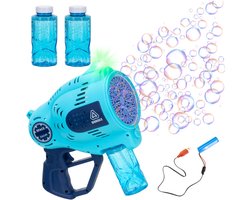 Springos Bellenblaasmachine - Bellenblaas Pistool - Bellenblazer - Bubble gun Volledig Elektrische Bubbel Gun met Reservoir - Blauw -Led Verlichting