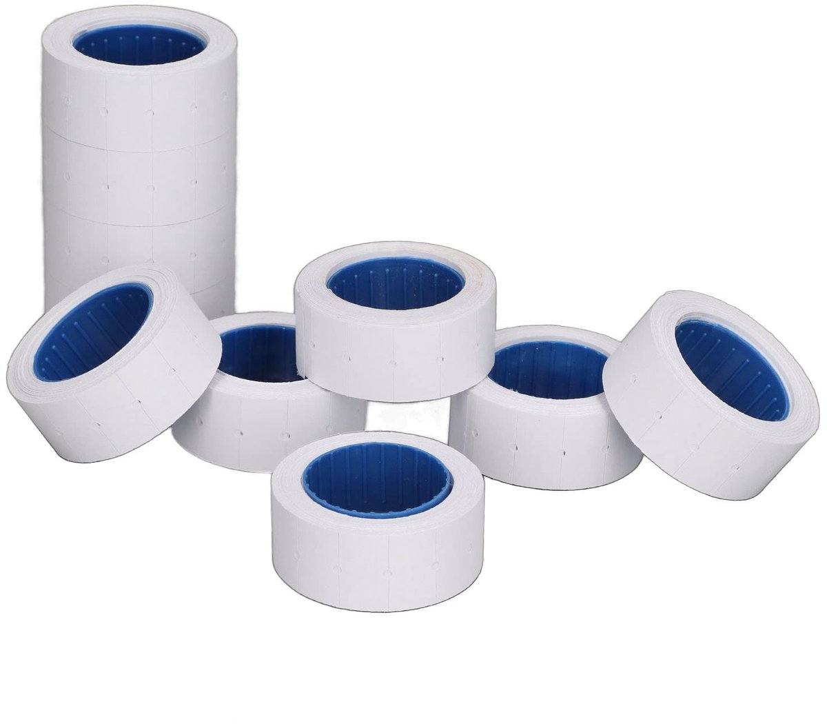 Dailygoods- Prijsstickers 15.000 stuks - Prijsetiketten 21 x 12 mm - Prijskaartjes voor prijspistolen - 3 buisjes - 10 rollen per buisje - Opvallende kleuren - Etiketten