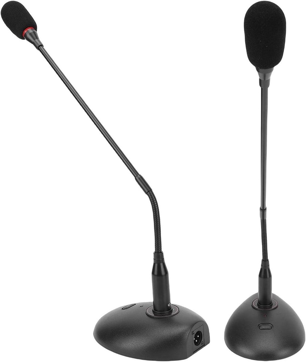 Zwanenhalsmicrofoon Conferentie - Bekabelde Microfoon - Duidelijk Geluid - Flexibele Arm - 3-pins XLR - Zwart