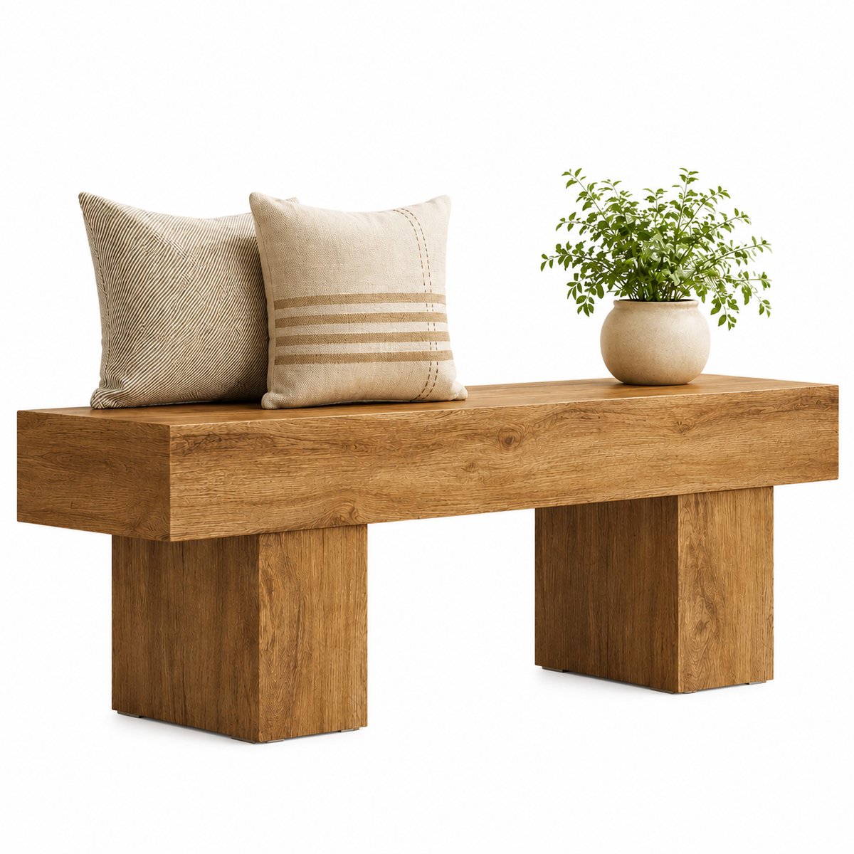 CINK Living® Boerderijbank 140 cm – Houten Halbank – Rustieke Entreebank – Eetkamerbank – Bedeindebank – Lichtbruin