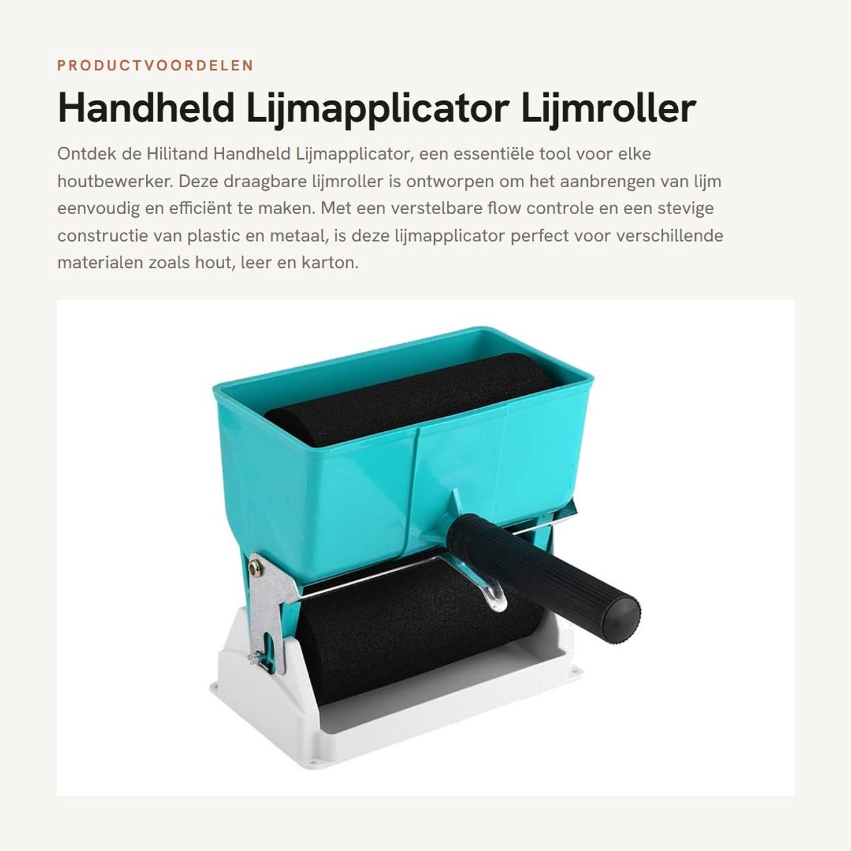 Dailygoods- Lijmroller 6 inch - Dubbelzijdige Lijmroller - Handheld Lijm Applicator - Voor Houtbewerking - Capaciteit 320 ml - Inclusief 2 Rollen - Lijmapplicator