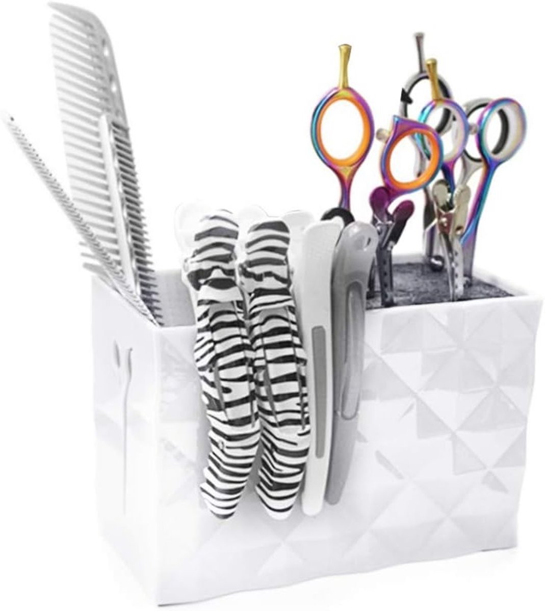 Professionele Salon Schaarhouder en Organizer voor Scheerapparaten, Kammen en Clips - Modern Design voor een Opgeruimde Werkplek
