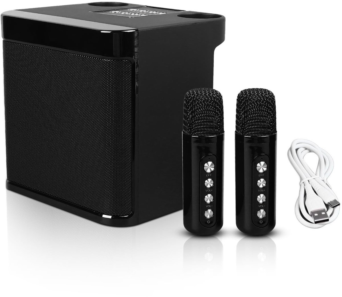 Solidchoice- Karaoke Luidsprekers Draagbaar - Bluetooth Luidspreker - Draadloze Microfoons - Thuisfeest/Kamperen - Uitstekende Kwaliteit - Karaoke Machine