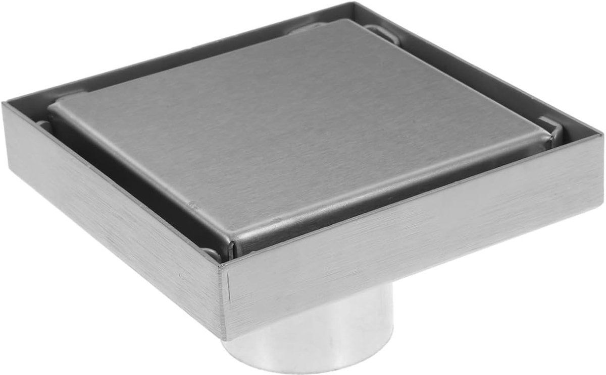 Vloerafvoerzeef - Douchegoot - Voorkomt verstoppingen - Roestvrij staal - 10x10 cm - Zilverkleurig