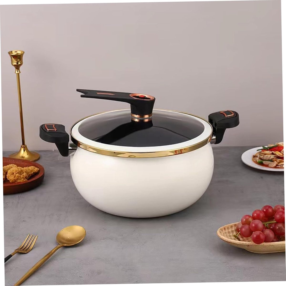 Mini Snelkookpan - Snelkookpan - Snel Koken - Non-stick Coating - 8 Liter - Wit