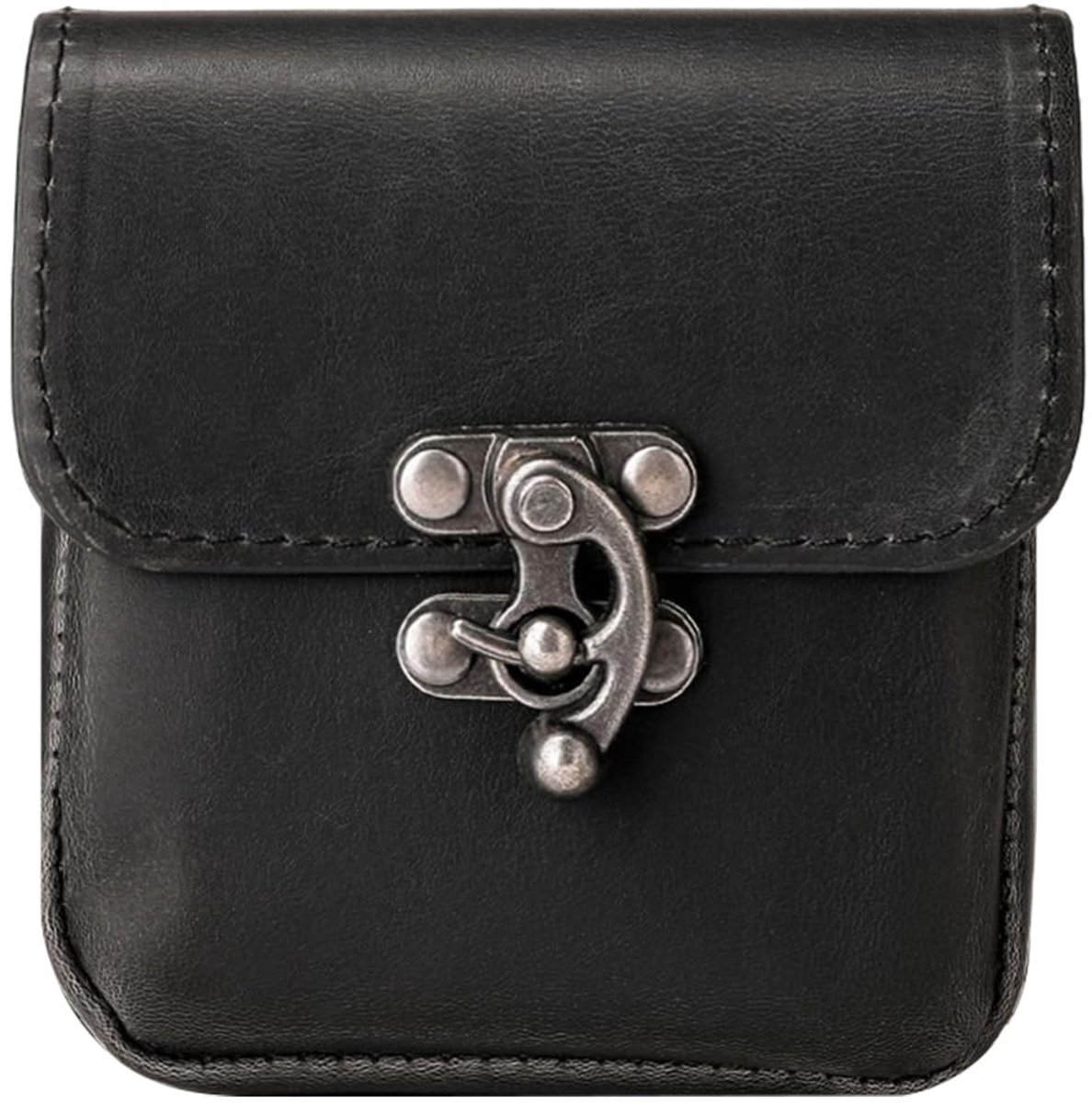 Dailygoods - Zwarte heuptas, zijkant, middeleeuwse stijl, vintage, leer, met tas, portemonnee, handtas, casual, wandelen, festivals, renaissance, accessoires