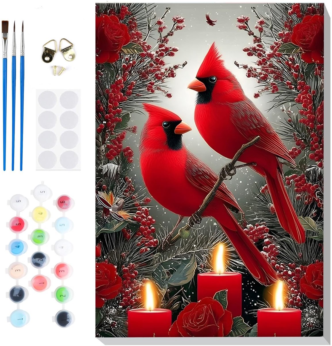 Dailygoods - Lxmsja OWJ076 Schilderen op nummer, volwassenen, met lijst, schilderen op nummer, doe-het-zelf set voor volwassenen, met kwasten en acrylverf, handgeschilderd olieverfschilderij voor thuis, decoratie