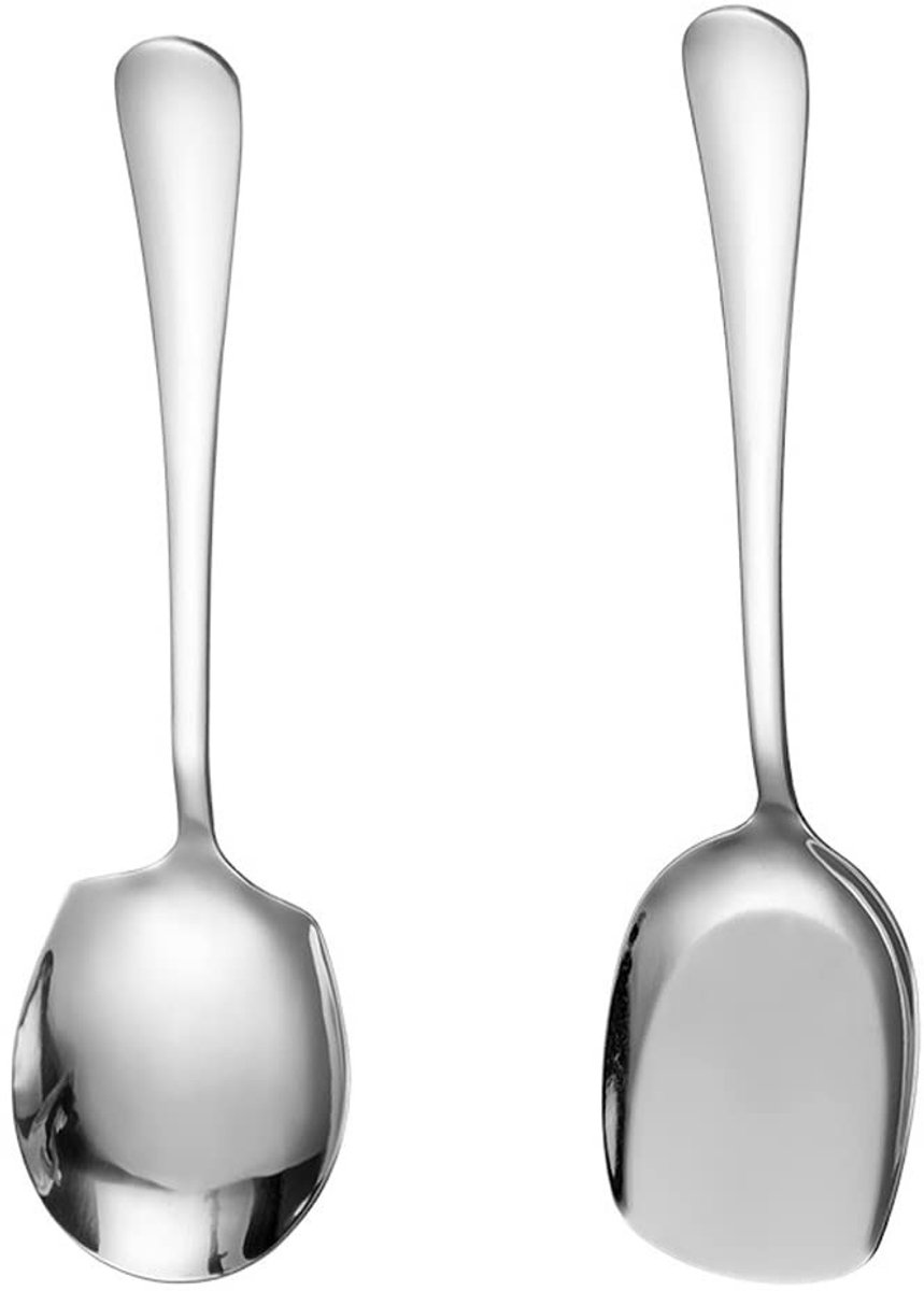 Dailygoods - ARFUKA Serveerlepels roestvrij staal buffet serveerlepel grote serveerlepel vaatwasmachinebestendig metalen serveergerei set zilver pak van 2