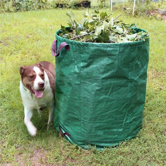 Tuinafvalzakken - Set van 4 - Inhoud 272 liter - Opvouwbare tuinafvalzakken - Duurzaam - Water- en vochtbestendig - Bladerzakken - Geschikt voor tuinafval en het opruimen van bladeren - Groen — afbeelding 5
