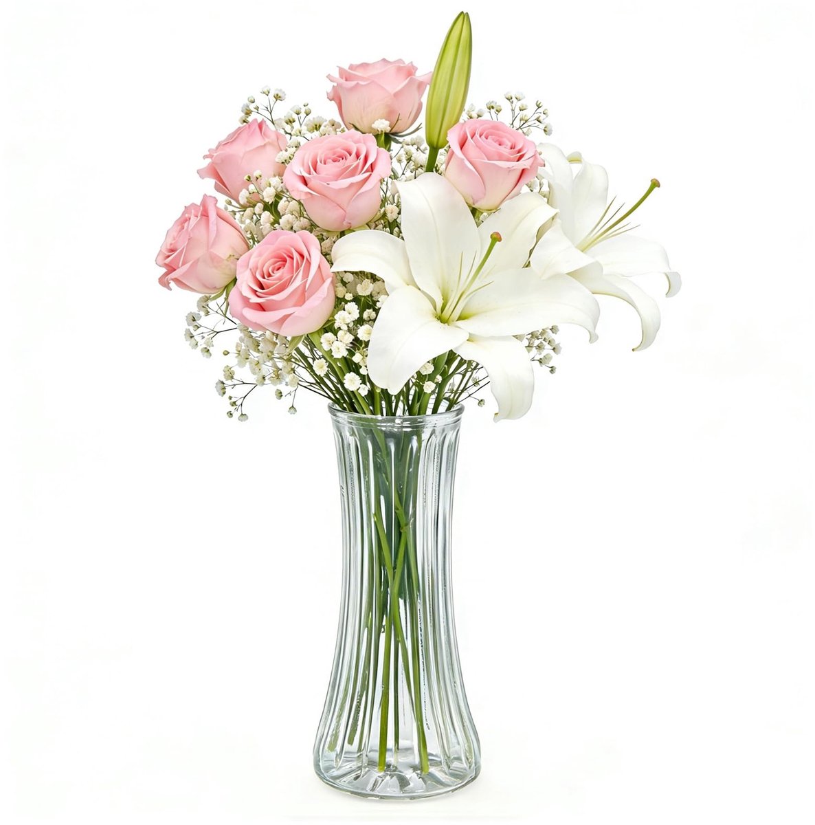 Dailygoods- Bloemenvaas Glas - 1 Stuk - Transparant - Decoratief - Vaas - Bloemenhouder - Modern Design