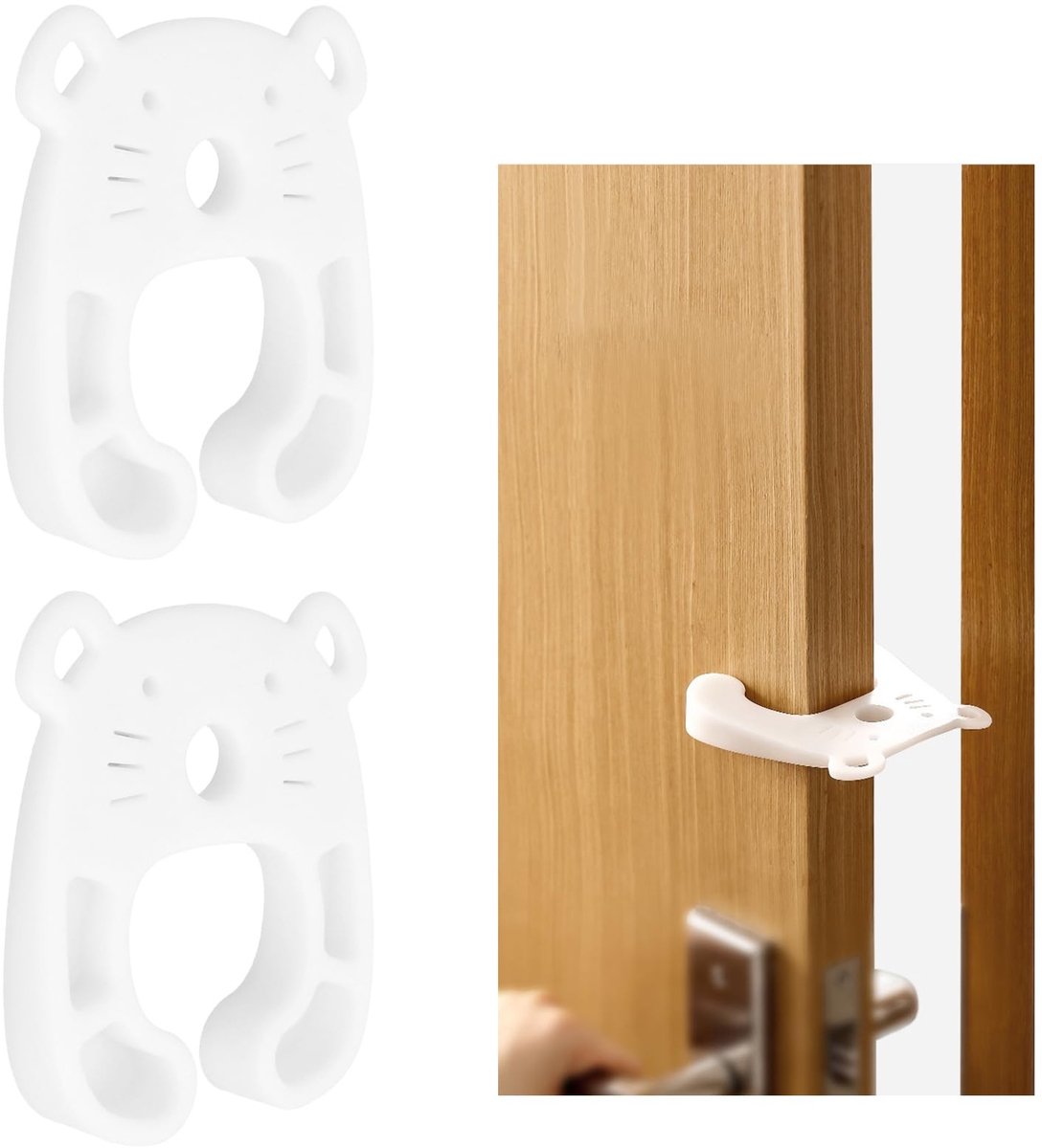 Dailygoods - Deurstopper voor kinderen, set van 2 stuks, van TPR-rubber, veilige deurstopper tegen het knijpen van de vingers, bescherming voor deuren, ramen, laden, antislip en stille deurstopper
