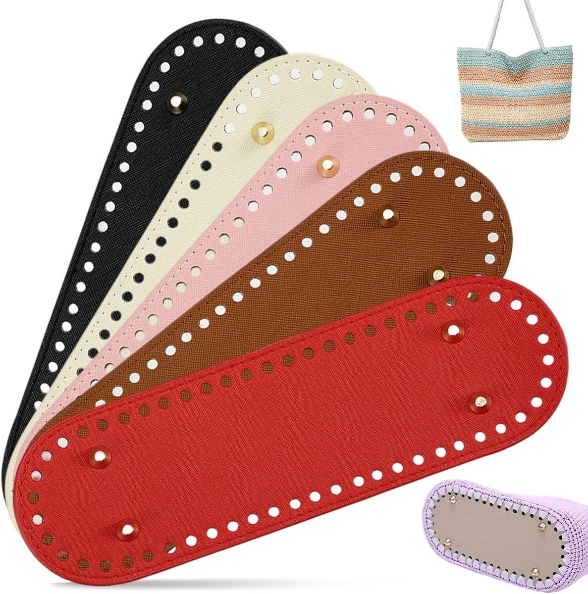 Dailygoods - 5 stuks zakbodem om te haken, 30 × 10 cm, zakbodem, PU-leer, tas, bodemvormer, kunstlederen tassen, haken, accessoires voor handtas, schoudertas, portemonnee, doe-het-zelf