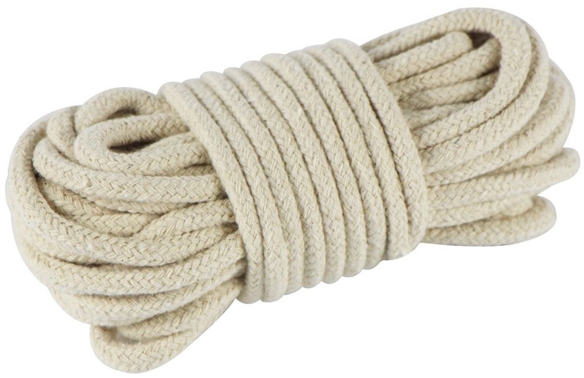 Dailygoods- Katoenen Koord 6 mm - Gevlochten Touw - Milieuvriendelijk - Multifunctioneel Touw - Antislip - Ruw Wit - 5 meter