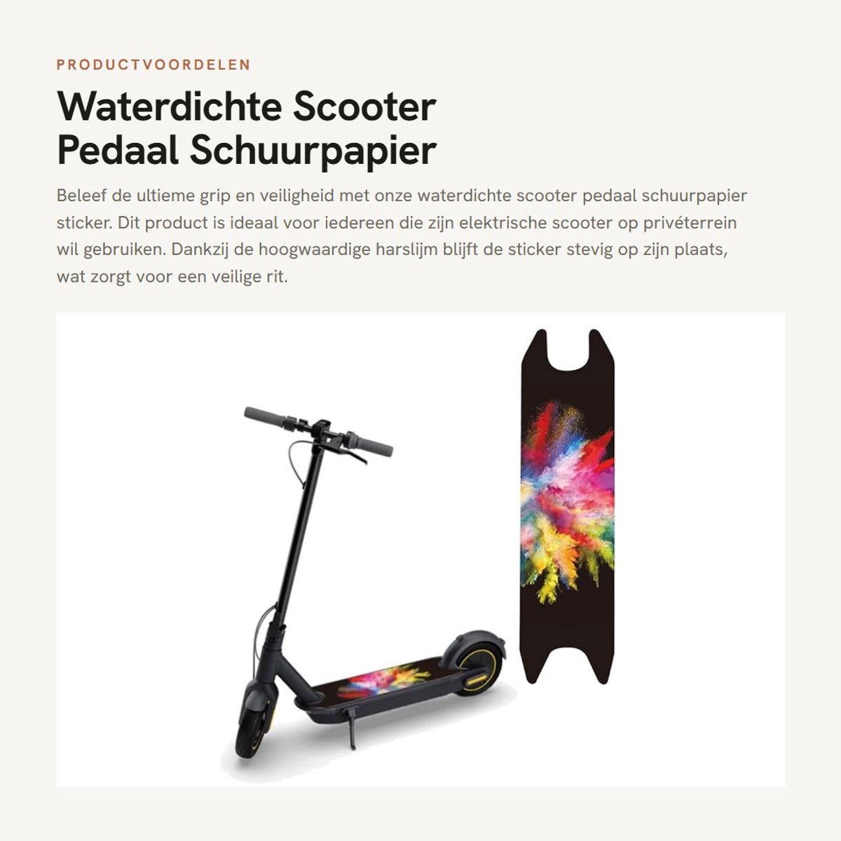 Dailygoods - Waterdichte Scooter Pedaal Schuurpapier Sticker - Antislip - Aloof - Hars Lijm - Veiligheid en Grip - Geschikt voor Elektrische Scooters