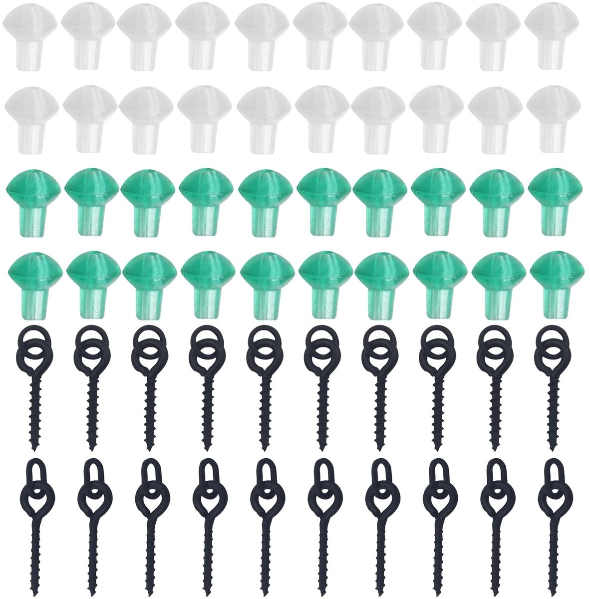 Dailygoods- Haak 20 Stuks - Schroefhaak met Ring - Hoge Taaiheid - Aasschroef - Karpervissen - Zwart Gelakt - Aas