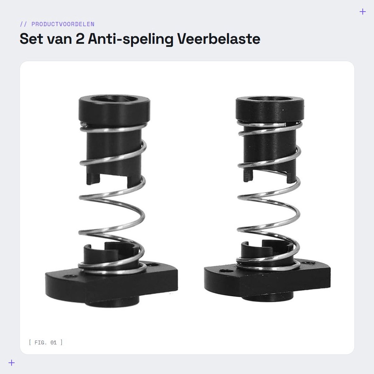 Dailygoods- Spleetmoer Set van 4 - Antispelingsveermoer - POM-moer - 8 mm Lood - 3D-printeraccessoires - Verbeterde machinecapaciteit