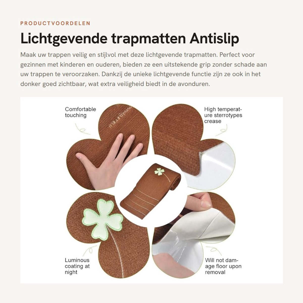 Dailygoods - Lichtgevende trapmatten - Antislip - Zelfklevend PVC - Vloerbescherming - Decoratie voor trappen - Geschikt voor binnen