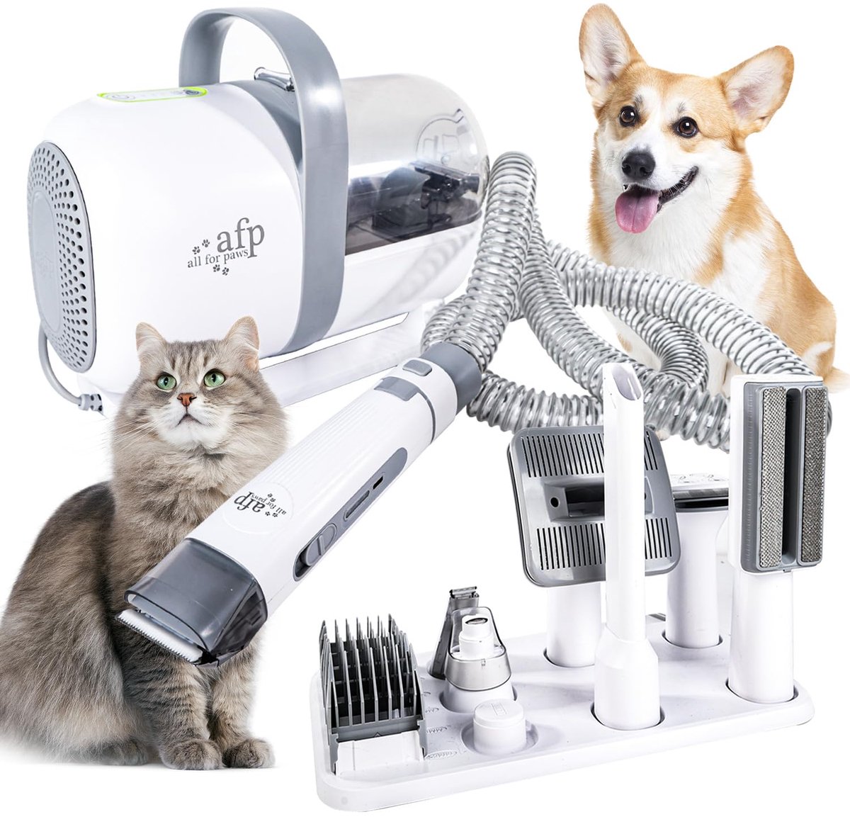 All For Paws Pro Pet Grooming Kit - Hondenvachtverzorging - Grijs 7in1 set