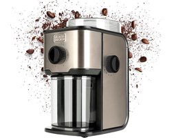 Elektrische Koffiemolen - Bonenmaler - Verse Koffie - 14 Maalgraadniveaus - 200g Reservoir - Metaal Zwart